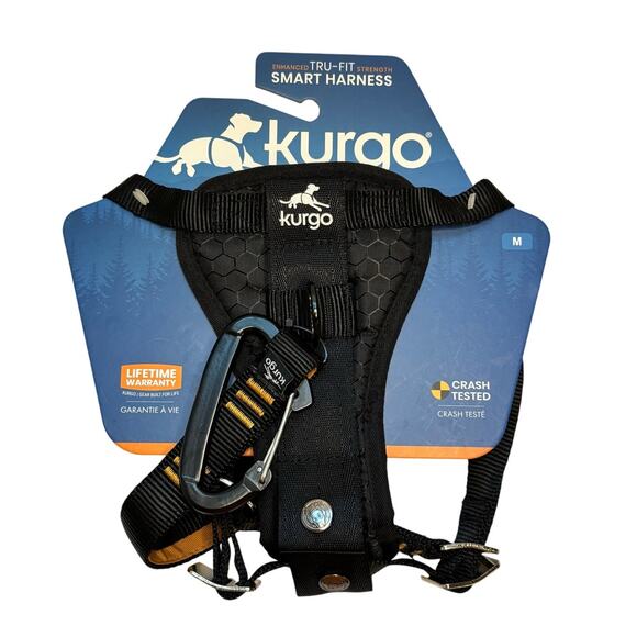 Kurgo Tru Fit Smart Harness Dog Car Harness Size Medium Safety Orange Black - Picture 1 of 4
